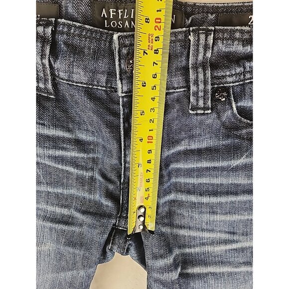 Womens Affliction Jade Cut-Off Shorts Sz 31 Studs & Leather Embroidered - Picture 13 of 14